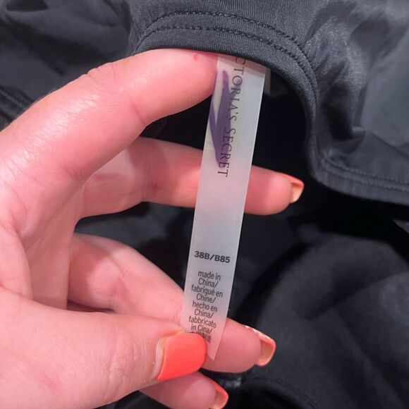 NWOT Victoria’s Secret Swim Ruched Tankini Top Strapless Pushup Black Size 382B - Picture 2 of 4